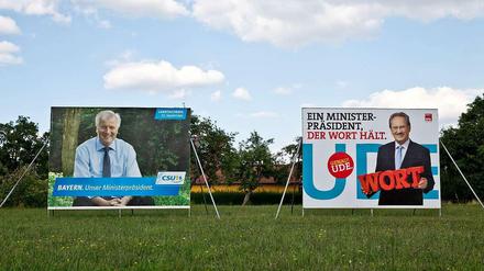 Wahlplakate von Horst Seehofer und Christian Ude