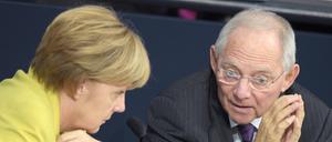 Bundeskanzlerin Angela Merkel und Finanzminister Wolfgang Schäuble (beide CDU) 