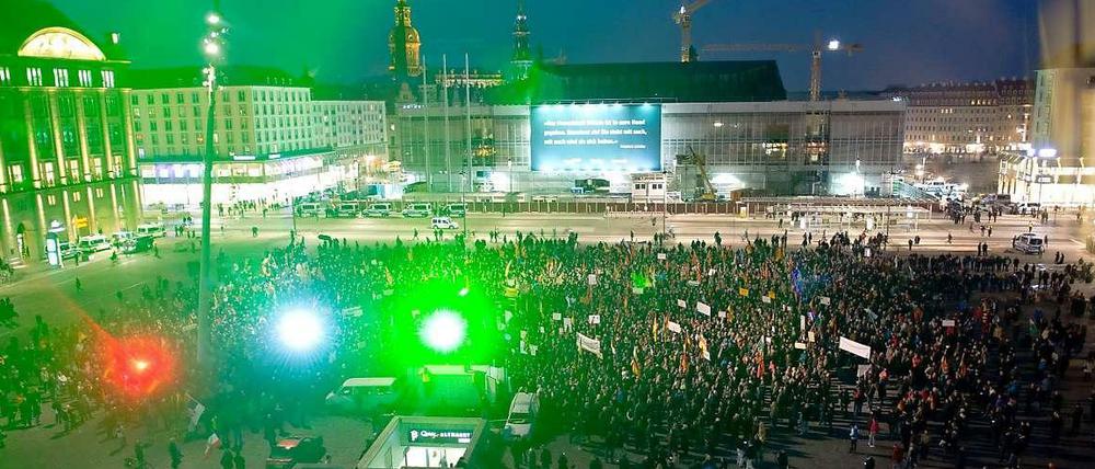 Pegida-Kundgebung im März in Dresden