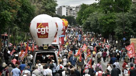 Proteste der französischen Gewerkschaften gegen das neue Arbeitsgesetz.