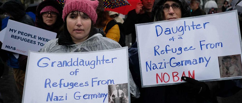 Die Bürgerrechts-Ideale halten sie hoch: Amerikanische Juden protestieren gegen Trumps Einreisestopp. 