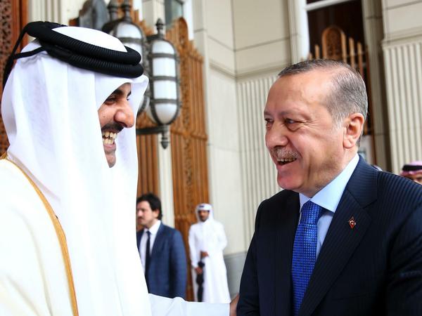 Auf einer Linie: Katars Emir al Thani (l.) und der türkische Präsident Erdogan.