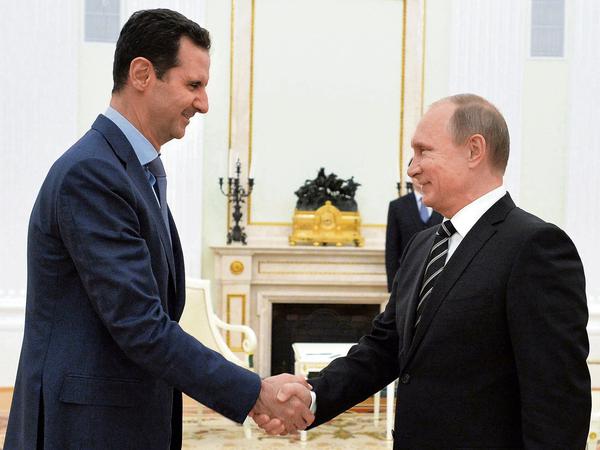 Enge Verbündete: Russlands Präsident Putin empfängt Syriens Machthaber Baschar al Assad.