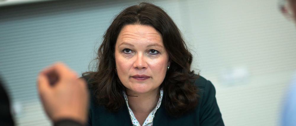Muss die Flüchtlinge in den Arbeitsmarkt integrieren: Bundesarbeitsministerin Andrea Nahles (SPD).