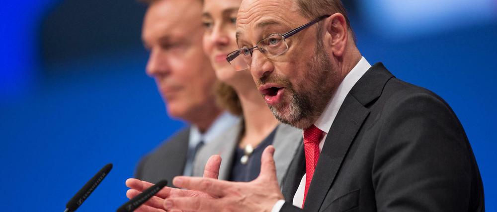 Der SPD-Kanzlerkandidat und Parteivorsitzende Martin Schulz am Ende des Parteitags.