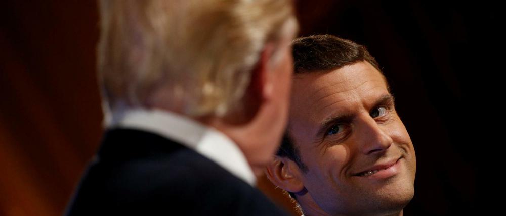 Suchen nach Gemeinsamkeiten: Donald Trump und Emmanuel Macron.
