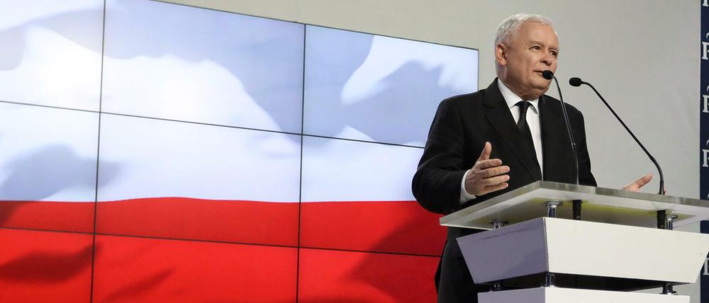 Reformen nach Gutdünken: PiS-Parteichef Jaroslaw Kaczynski bei einer Pressekonferenz in Warschau.