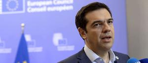 Der griechische Premier Alexis Tsipras nach dem Euro-Gipfel