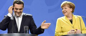 Verbesserte Stimmung. Alexis Tsipras und Angela Merkel.
