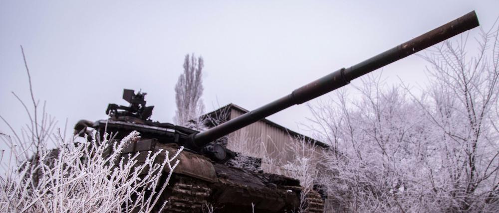 Ein Panzer der ukrainischen Armee im Osten des Landes