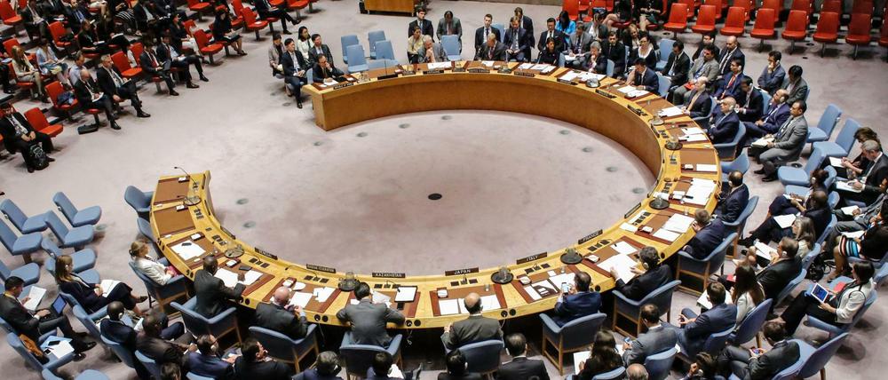 Der UN-Sicherheitsrat während einer Dringlichkeitssitzung zu Nordkorea im September 2017.