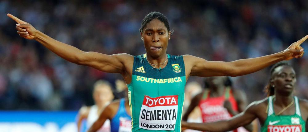 Erste! Caster Semenya wurde vor wenigen Wochen in London zum zweiten Mal Weltmeisterin über die 800 Meter.