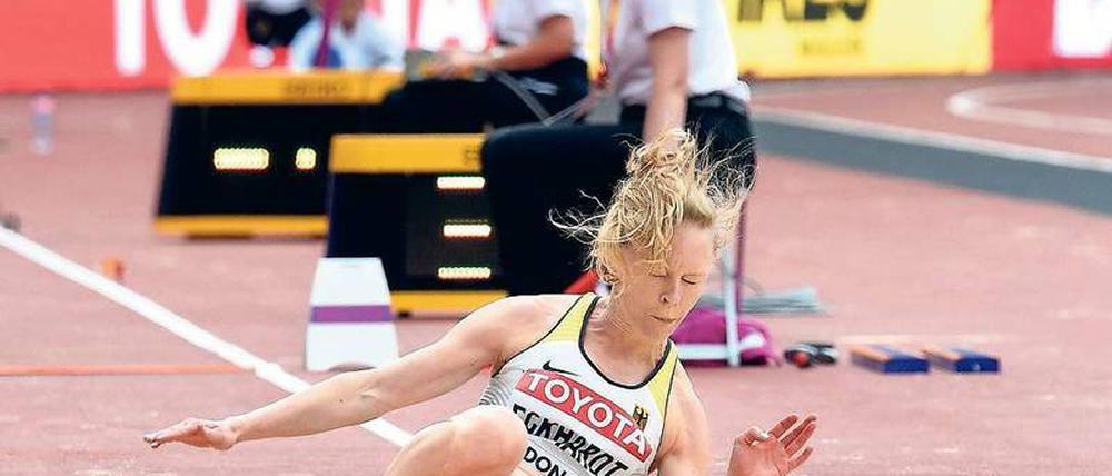 Die Dreispringerin Neele Eckhardt kam bei weitem nicht heran an ihre Bestleistung und wurde Letzte im Finale.