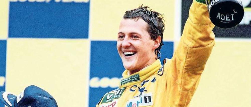 Sein erstes Mal. Michael Schumacher holte vor 25 Jahren in Belgien seinen ersten von insgesamt 91 Grand-Prix-Siegen.