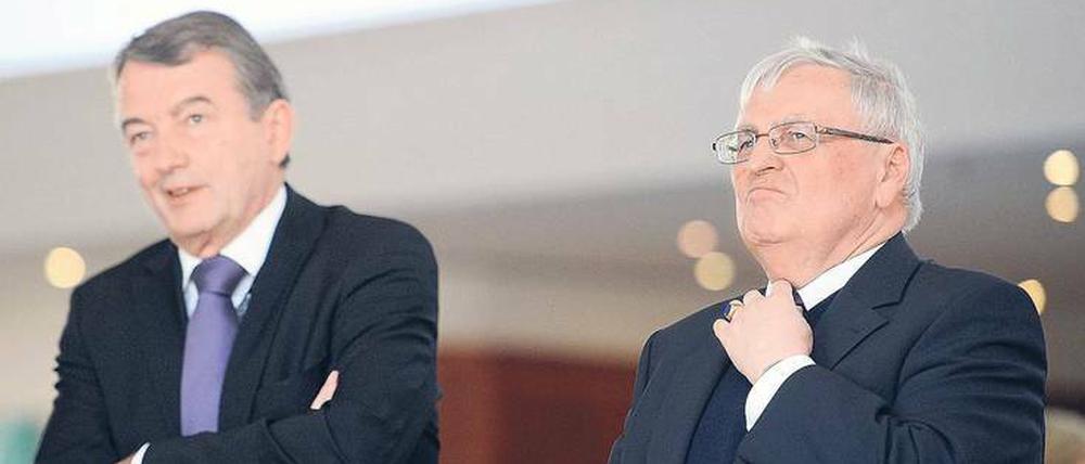 Weiter im Fokus. Die Frankfurter Staatsanwaltschaft lässt bei den ehemaligen DFB-Präsidenten Theo Zwanziger (rechts) und Wolfgang Niersbach nicht locker.