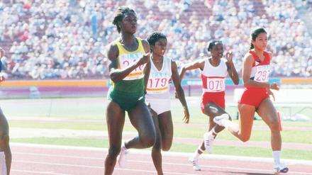 Bei den Olympischen Spielen 1984 in Los Angeles wurde Merlene Ottey (links) über 100 und 200 Meter Dritte. 