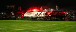 Auch beim Spiel des BFC Dynamo gegen Greifswald im Februar wurde Pyrotechnik gezündet.