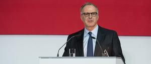 Der Vorstandsvorsitzende der FC Bayern München AG Karl-Heinz Rummenigge bei der Jahreshauptversammlung des Vereins. 
