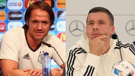 Thomas Schneider (links) und Lukas Podolski (rechts).