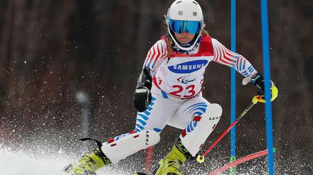 Ziemlich fit: Ally Kunkel beim Ski Alpin bei den Pyeongchang Paralympics. 