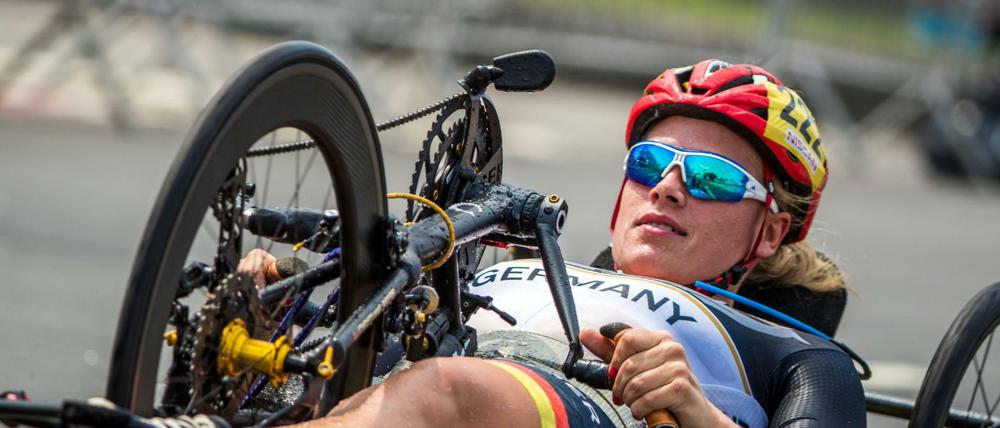 Die deutsche Handbikerin Christiane Reppe bei den Paralympics in Rio.