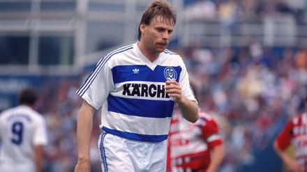 MSV-Legende: Tönnies in der Saison 1991/92. Der Angreifer spielte fünf Jahre für die Duisburger, erzielte in 179 Spielen 101 Treffer.