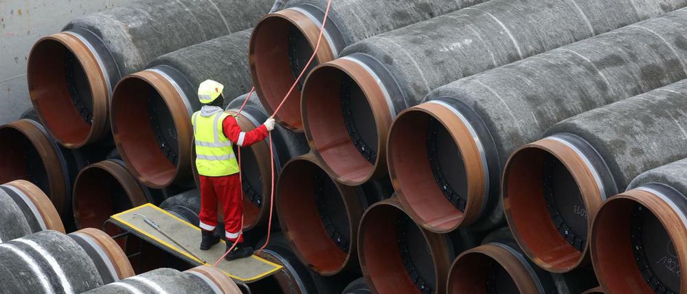 Die Rohre für die Pipeline Nord Stream 2 werden bereits in der Ostsee verlegt. 