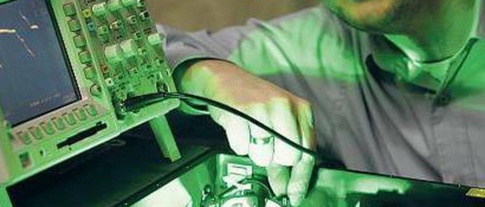 Alles auf Grün. Lasertechnologie gehört zu den Schwerpunkten der Forscher und Unternehmer in Adlershof.