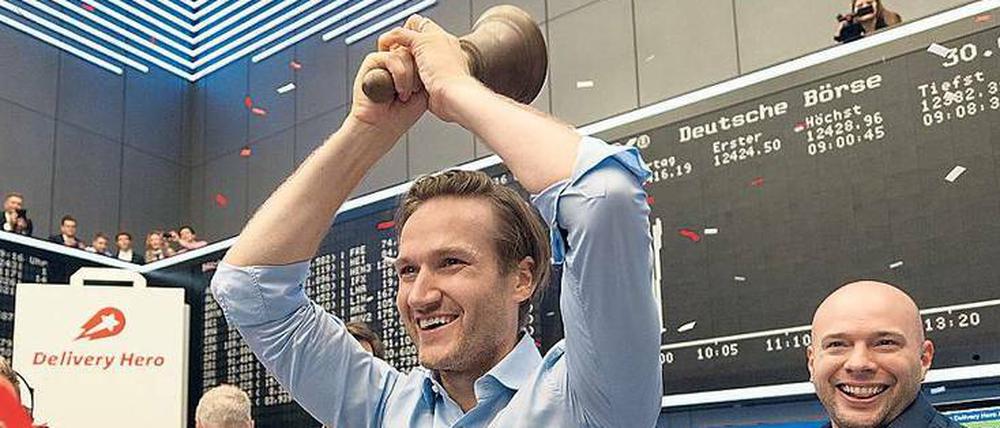 Grund zum Jubeln hatte Niklas Östberg, Chef von Delivery Hero: Im Mai steckten Investoren 390 Millionen Euro in den Lieferdienst, kürzlich folgte der Börsengang. Foto: promo