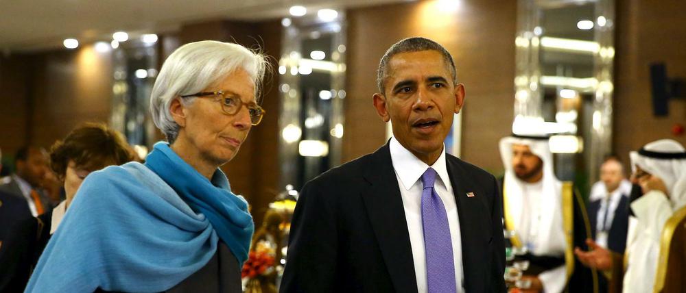 Im Spannungsfeld: IWF-Chefin Lagarde ist nicht immer einer Meinung mit den USA und ihrem Präsidenten Barack Obama.