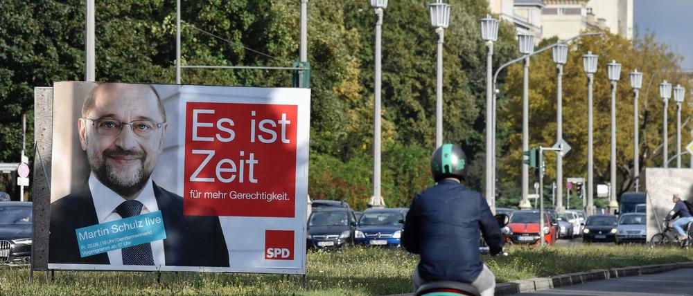 SPD-Wahlplakat in Berlin.