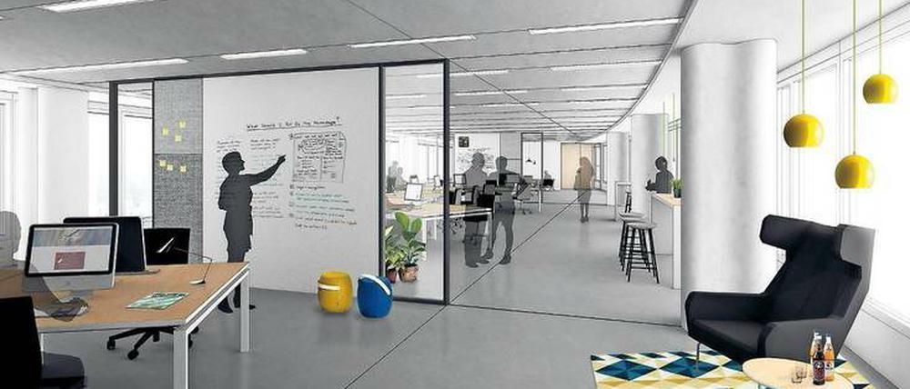 Zu den flexiblen Büroflächen kommen Sonderbereiche wie eine Lounge mit angebundener Dachterrasse sowie ein Auditorium und ein Fitnessbereich im Erdgeschoss.