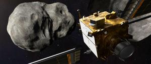 Das Ziel der Mission ist Dimorphos, ein Begleiter des Asteroiden Didymos, mit einem Durchmesser von rund 160 Metern.