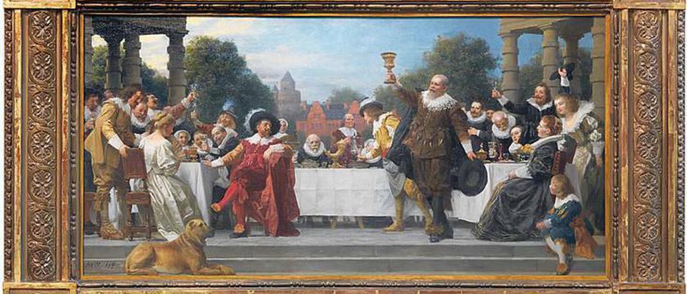 „Das Gastmahl der Familie Mosse“ (1899) von Anton von Werner nahm als fünf Meter breites Gemälde eine ganze Wand im Mosse-Palais ein. Es ist verschollen; die kleinere Ölskizze hängt im Jüdischen Museum Berlin. Sie ist restituiert. 