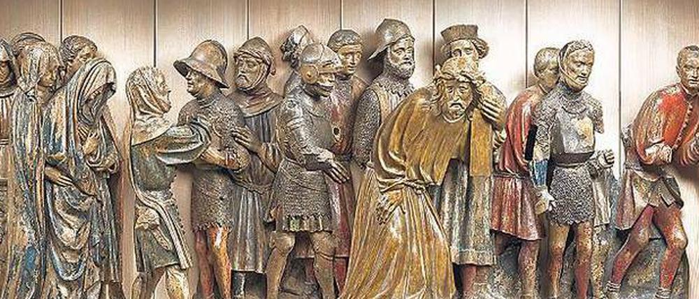 „Kreuztragung Christi aus St. Martin in Lorch am Rhein“. Auch diese Terrakottagruppe, ein Altarfragment, gehörte zu dem damaligen Bankgeschäft. Sie steht heute in der Skulpturensammlung in Berlin. 