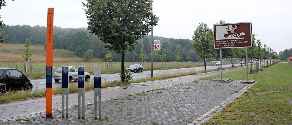 Die Gedenkstätte am ehemaligen Kontrollpunkt Heerstraße.