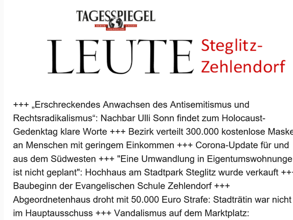 Lesen Sie mehr aus Berlins Südwesten - im Tagesspiegel-Newsletter: leute.tagesspiegel.de