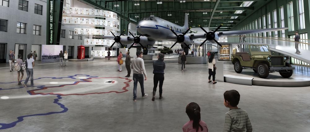 Am neuen Standort in Hangar sieben sollen 20 Großobjekte gezeigt werden – vom Rosinenbomber bis zum Panzer. Drinnen und zugänglich.