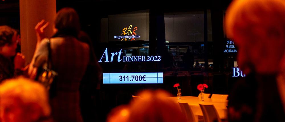 Beim Art Dinner der Bürgerstiftung Berlin wurden insgesamt 311.700 Euro gesammelt.