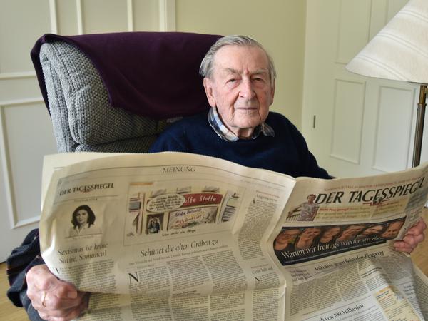 Siegfried Kleinhans ist 94 Jahre und seit 75 Jahren Tagesspiegel-Leser.