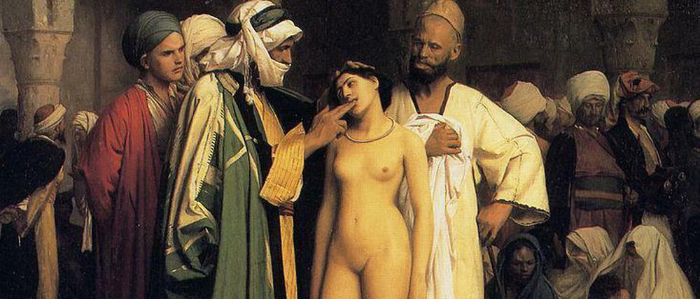 Fiktionales, vom Kolonialismus geprägtes Bild des "Orients": Das Gemälde "Der Sklavenmarkt" von Jean-Léon Gérôme.