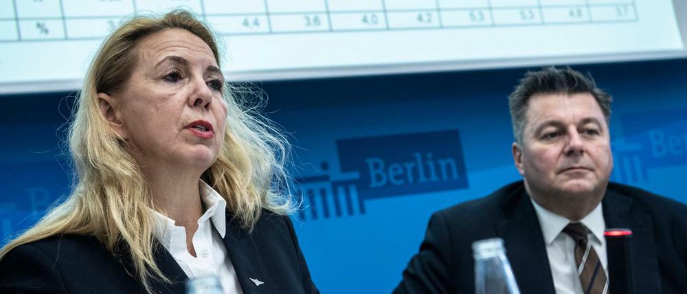 Neue Zahlen. Polizeipräsidentin Barbara Slowik und Innensenator Andreas Geisel (SPD) stellten die Kriminalitätsstatistik vor.