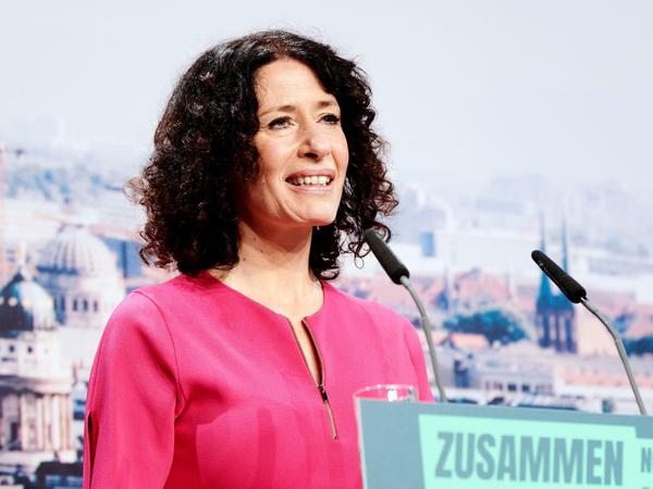 Bislang unbekannt: Bettina Jarasch, Bündnis 90/Die Grünen in Berlin, spricht bei der digitalen Landesdelegiertenkonferenz im Estrel Hotel.