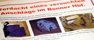Zur Fahndung ausgeschrieben: In Bonn wird die Bevölkerung von der Polizei um "sachdienliche Hinweise" zum Bombenfund gebeten.
