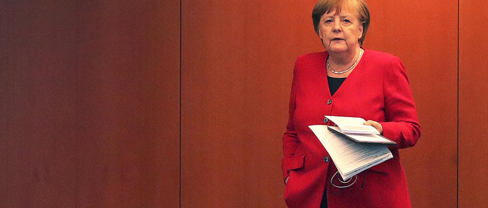 Bundeskanzlerin Angela Merkel vor einer Pressekonferenz, 6.5.2020