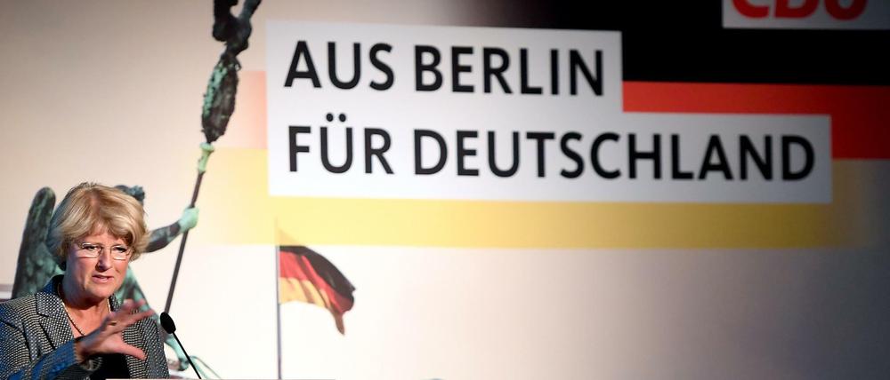 Die Landesvorsitzende der CDU Berlin, Monika Grütters beim Bürgerkonvent der CDU Berlin.