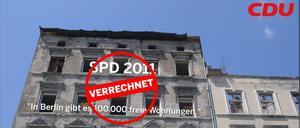 Im Film - hier ein Screenshot der Partei - macht die CDU ihrem Koalitionspartner SPD schwere Vorwürfe.