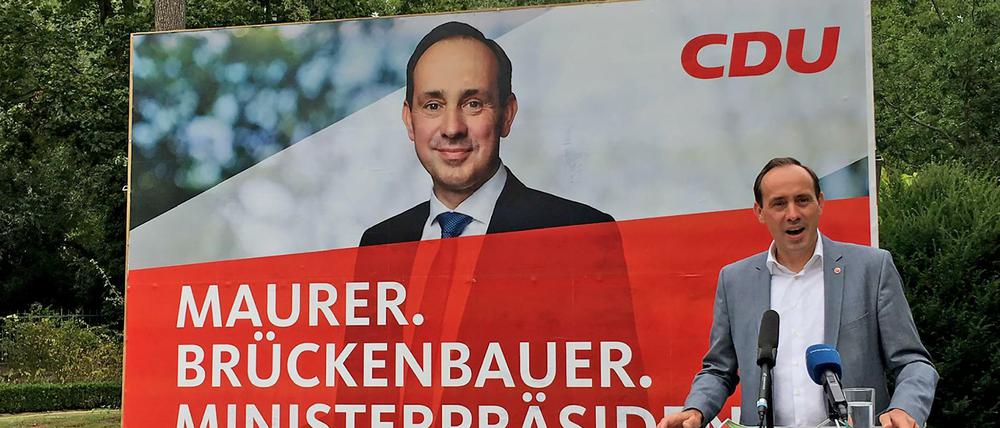 Der CDU-Spitzenkandidat für die Landtagswahl in Brandenburg; Ingo Senftleben stellt sein ein 100-Tage-Programm vor. 