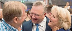 Die ehemaligen Berliner CDU-Chefs Eberhard Diepgen und Frank Henkel mit der aktuellen Vorsitzenden Monika Grütters.