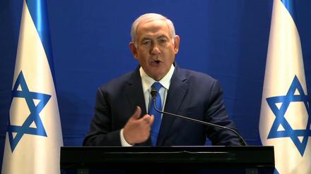 Israels Ministerpräsident Benjamin Netanjahu am Montagabend.